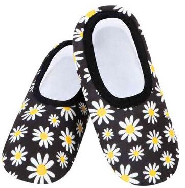 Slumbies Womens Skinnies Large Black and White Daisy