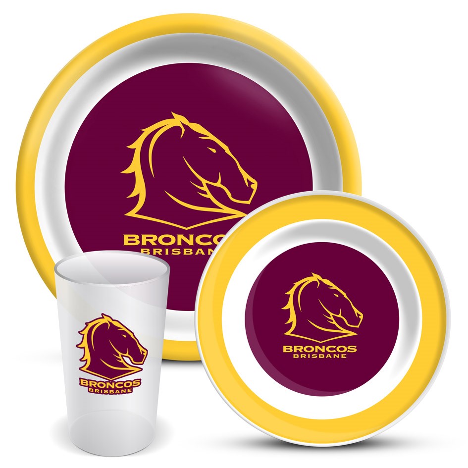 NRL Brisbane Broncos 3-Piece Dinner Set