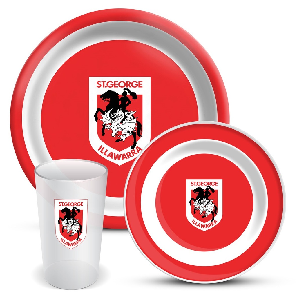 NRL St. George Illawarra Dragons 3-Piece Dinner Set