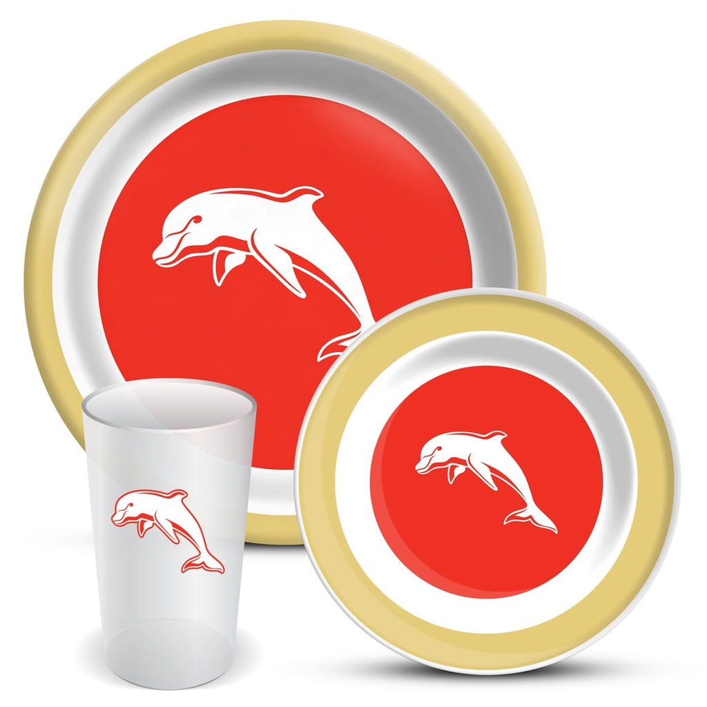NRL Dolphins 3-Piece Dinner Set