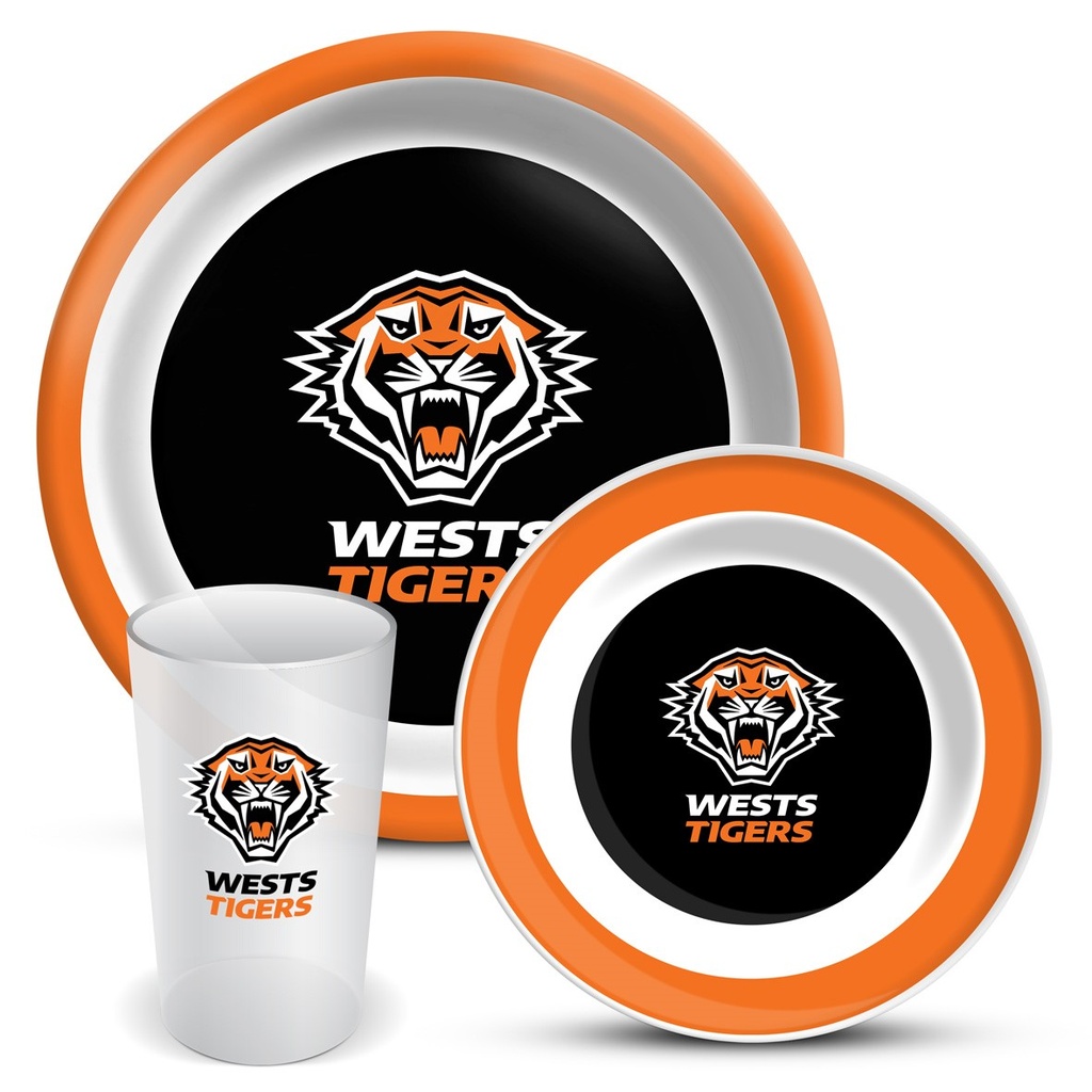 NRL Wests Tigers 3-Piece Dinner Set