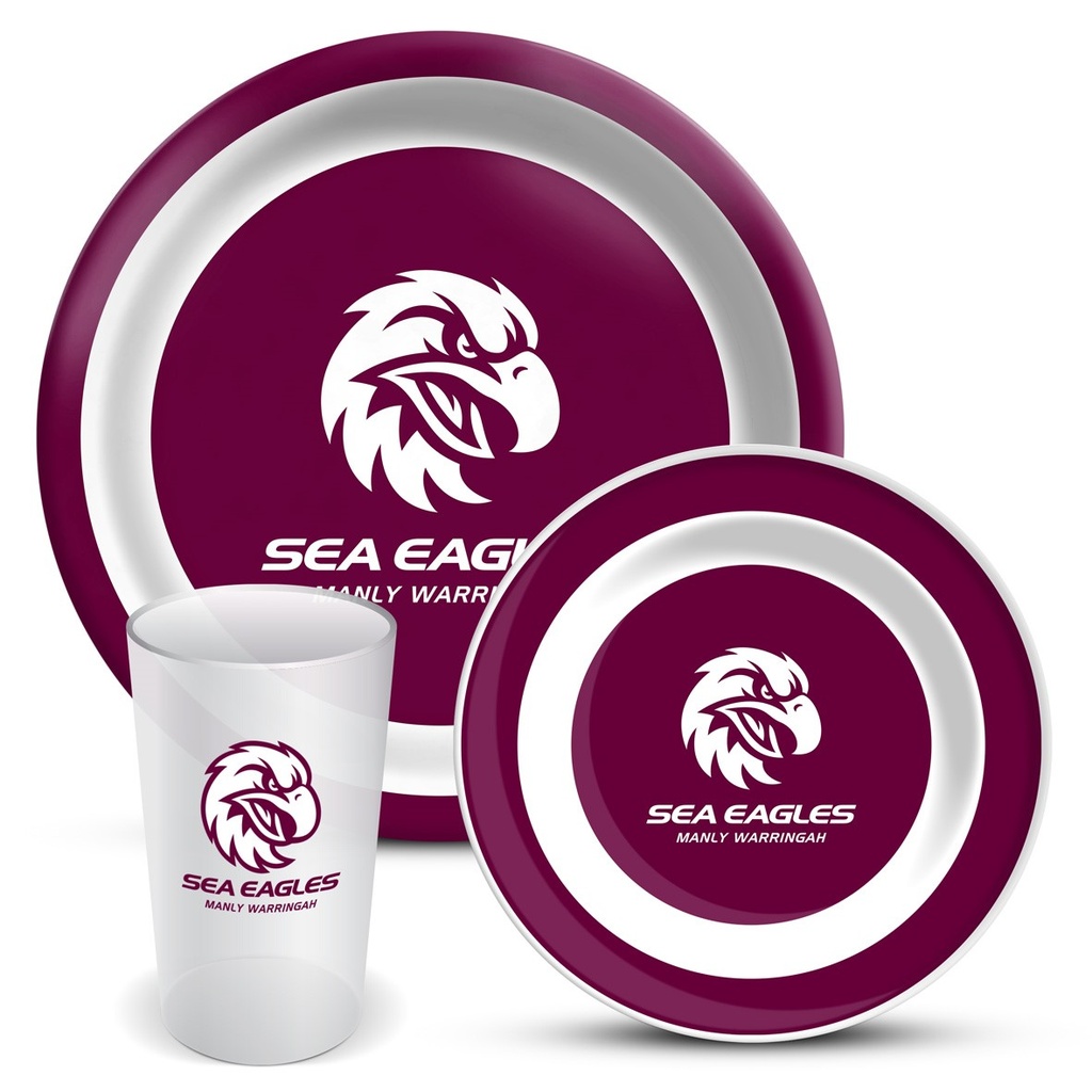 NRL Manly Warringah Sea Eagles 3-Piece Dinner Set