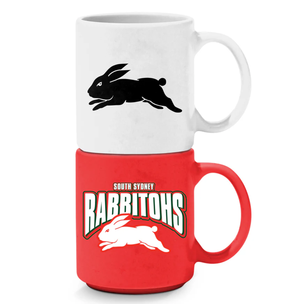 NRL South Sydney Rabbitohs - Stackable Ceramic Mugs Set