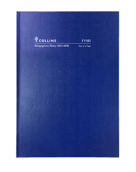 2025-2026 Financial Year Diary - Collins Kingsgrove A5 Day-To-A-Page (DTP) Blue