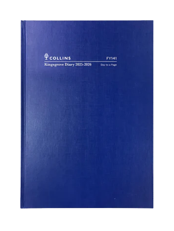 2025-2026 Financial Year Diary - Collins Kingsgrove A4 Day-To-A-Page (DTP) Blue
