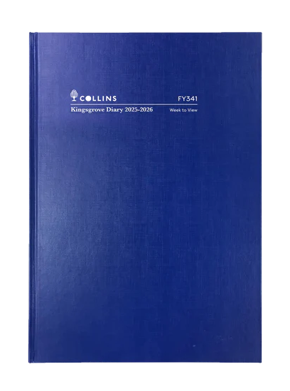 2025-2026 Financial Year Diary - Collins Kingsgrove A4 Week-To-View (WTV) Blue