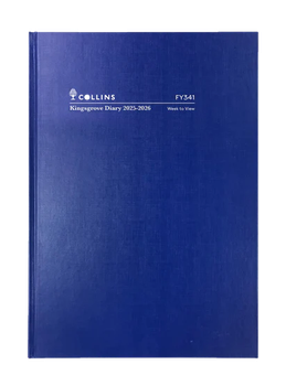2025-2026 Financial Year Diary - Collins Kingsgrove A4 Week-To-View (WTV) Blue