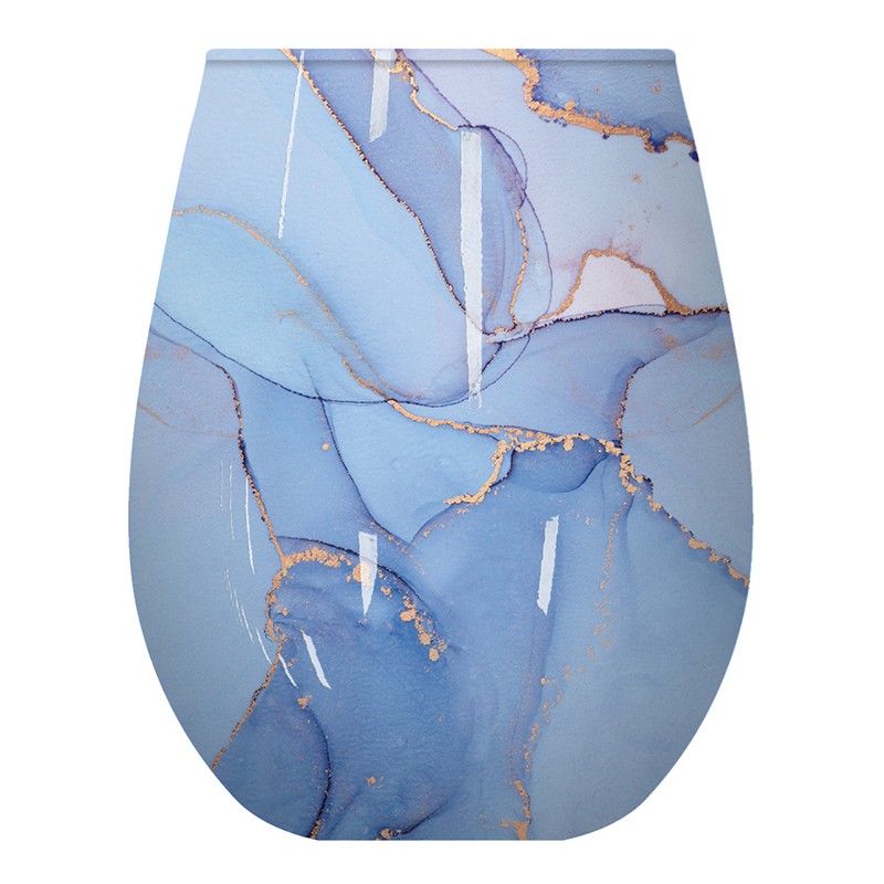 Lotus Flower 380g Scented Soy Candle in Periwinkle - Lily & Mae