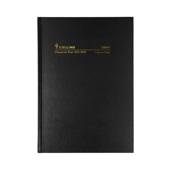 2025-2026 Financial Year Diary - Collins A5 2-Days-To-A-Page (2DTP) Black
