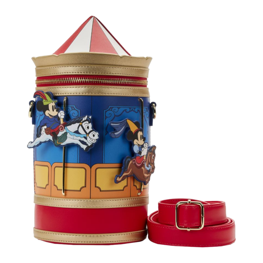 Disney - Brave Little Tailor Mickey & Minnie Mouse Carousel Crossbody Bag - Loungefly