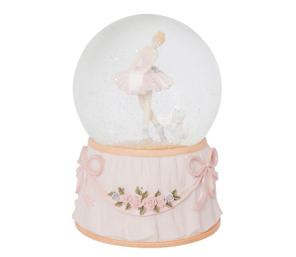 The Russell Collection - Resin Snow Globe - Ballerina & Dog