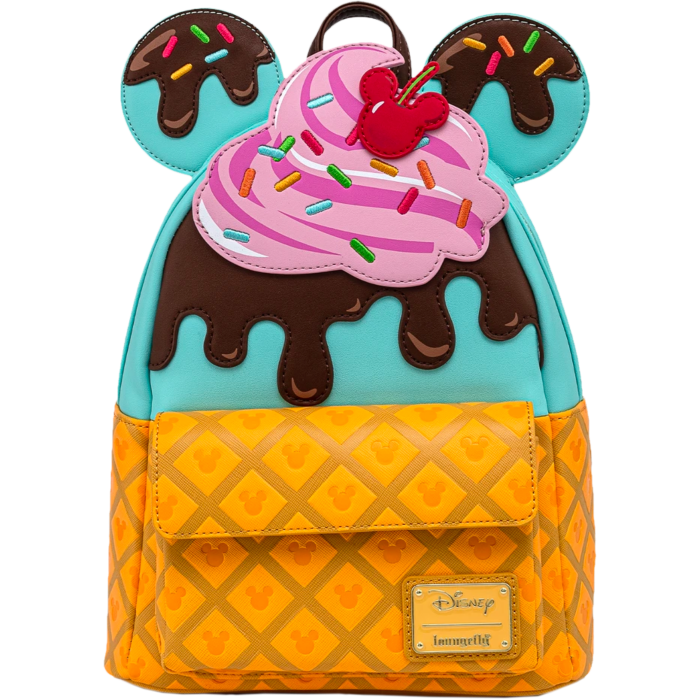 Disney - Mickey & Minnie Mouse Sweet Treats Ice Cream Sundae Mini Backpack - Loungefly