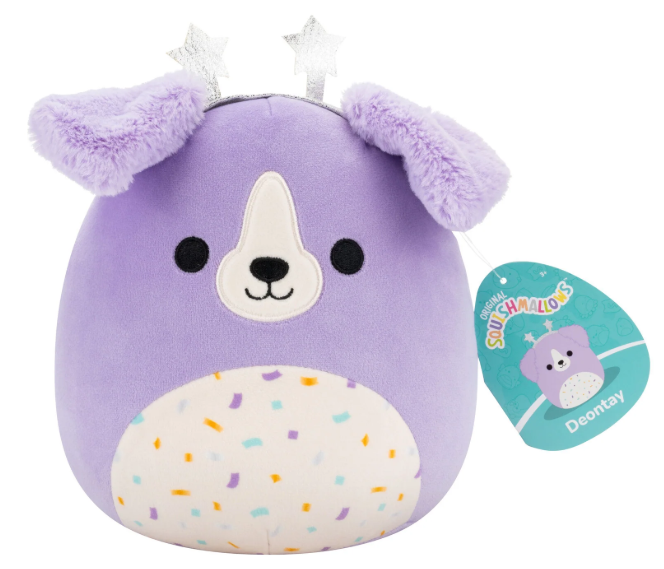 Deontay the Purple Dog 7.5 inch Squishmallows Celebration Assortment