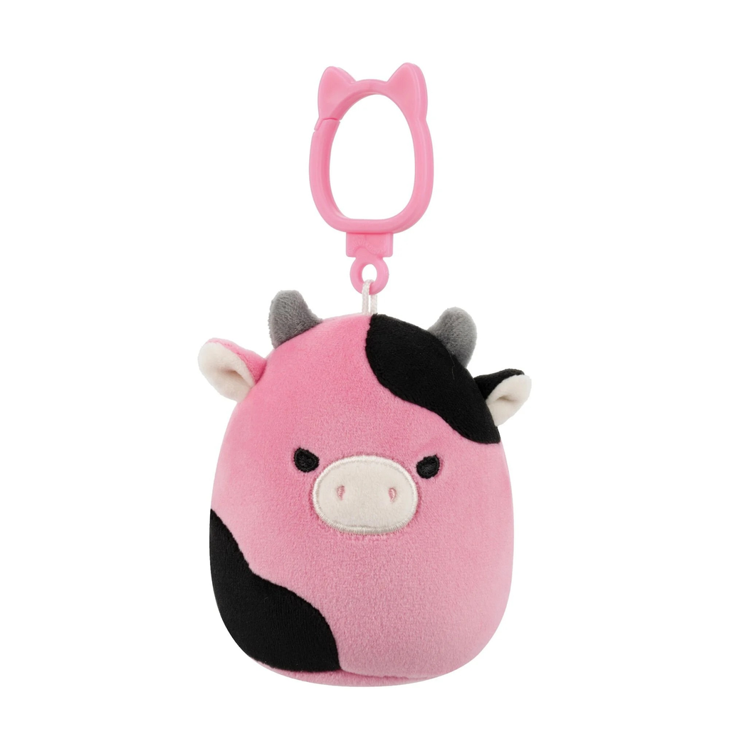 Pollyanna the Pink Cow 3.5 inch Squishmallows Clips