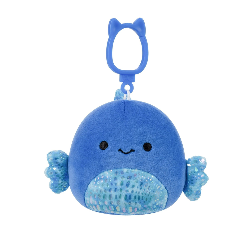 Kobester the Blue Betta Fish 3.5 inch Squishmallows Clips