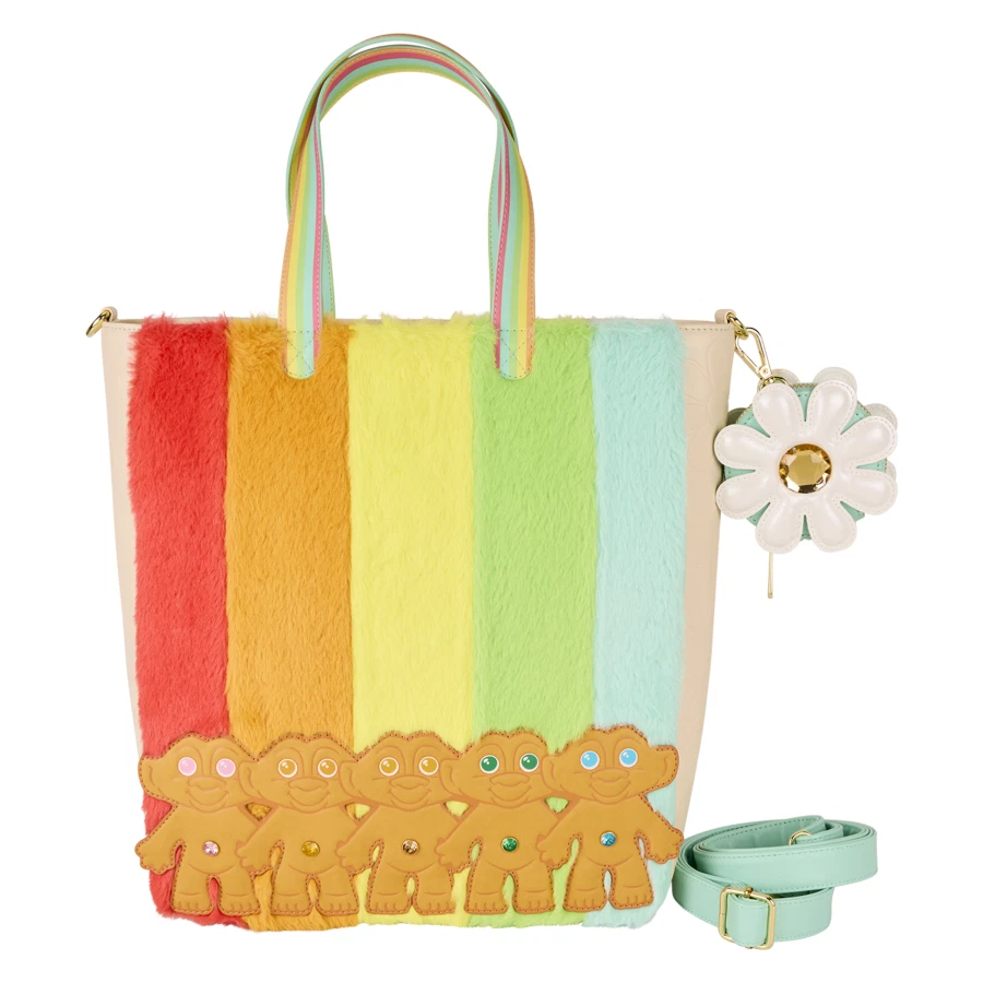 Good Luck Trolls- Trolls with Faux Fur Tote Bag & Coin Bag - Loungefly
