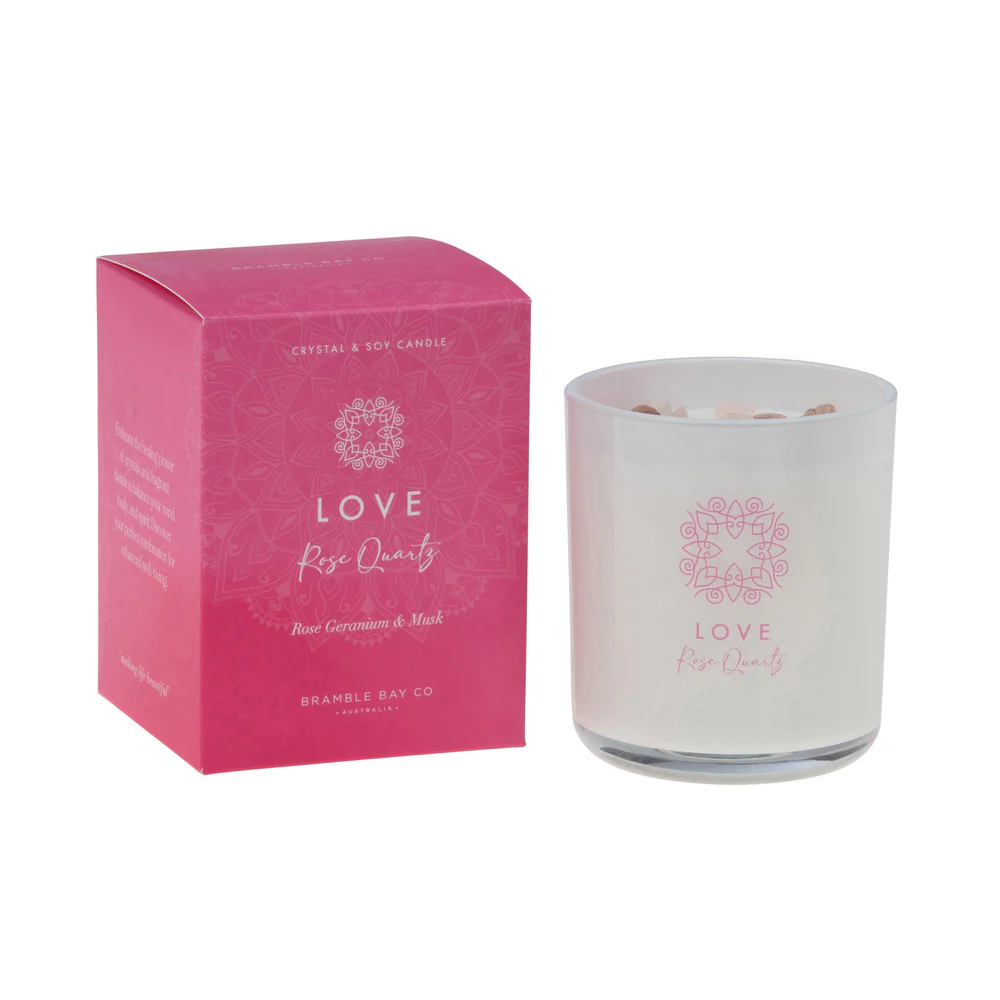 Crystal Boho 300g Soy Candle - Love - Bramble Bay Co