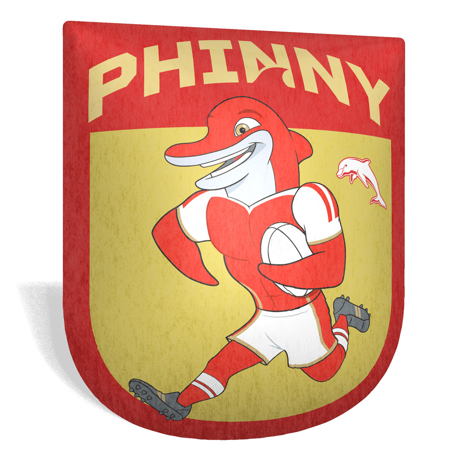 NRL Dolphins Retro Cushion