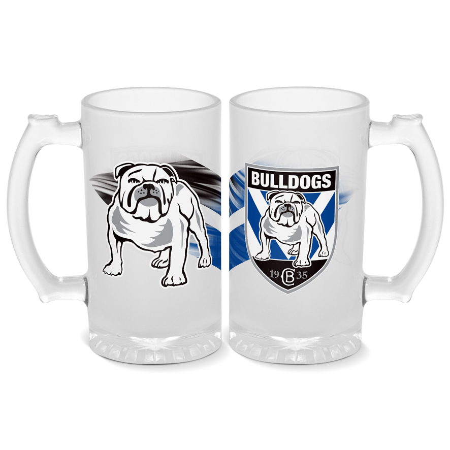 NRL Canterbury-Bankstown Bulldogs 500ml Frosted Stein Glass