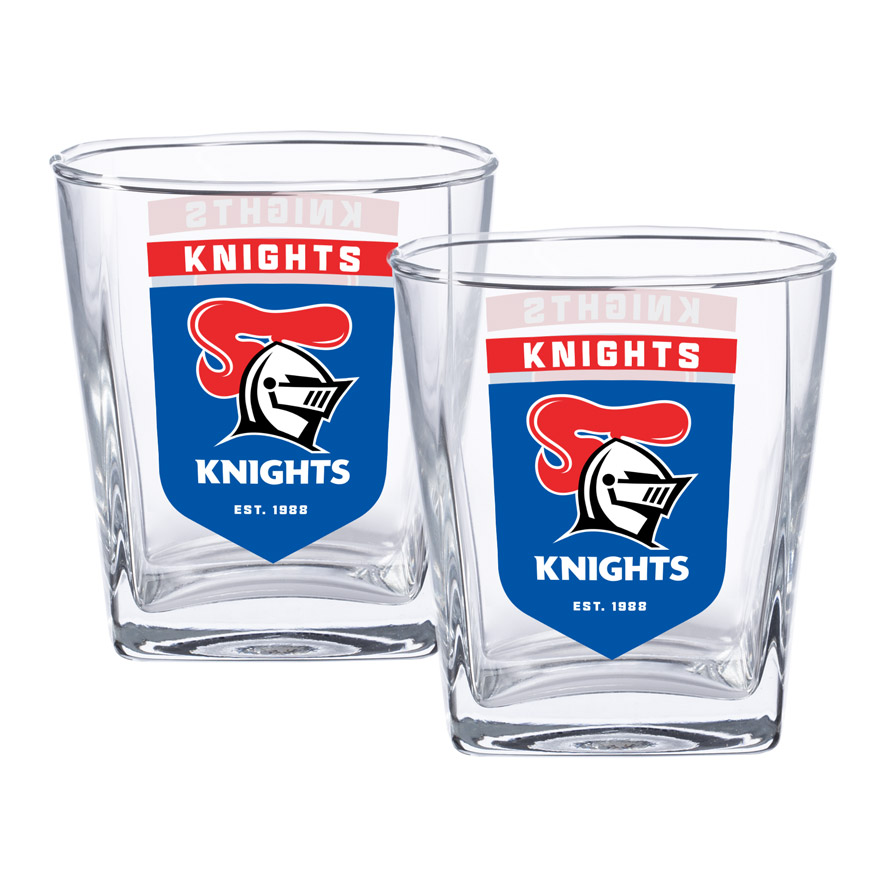 NRL Newcastle Knights Spirit Glasses 2pk