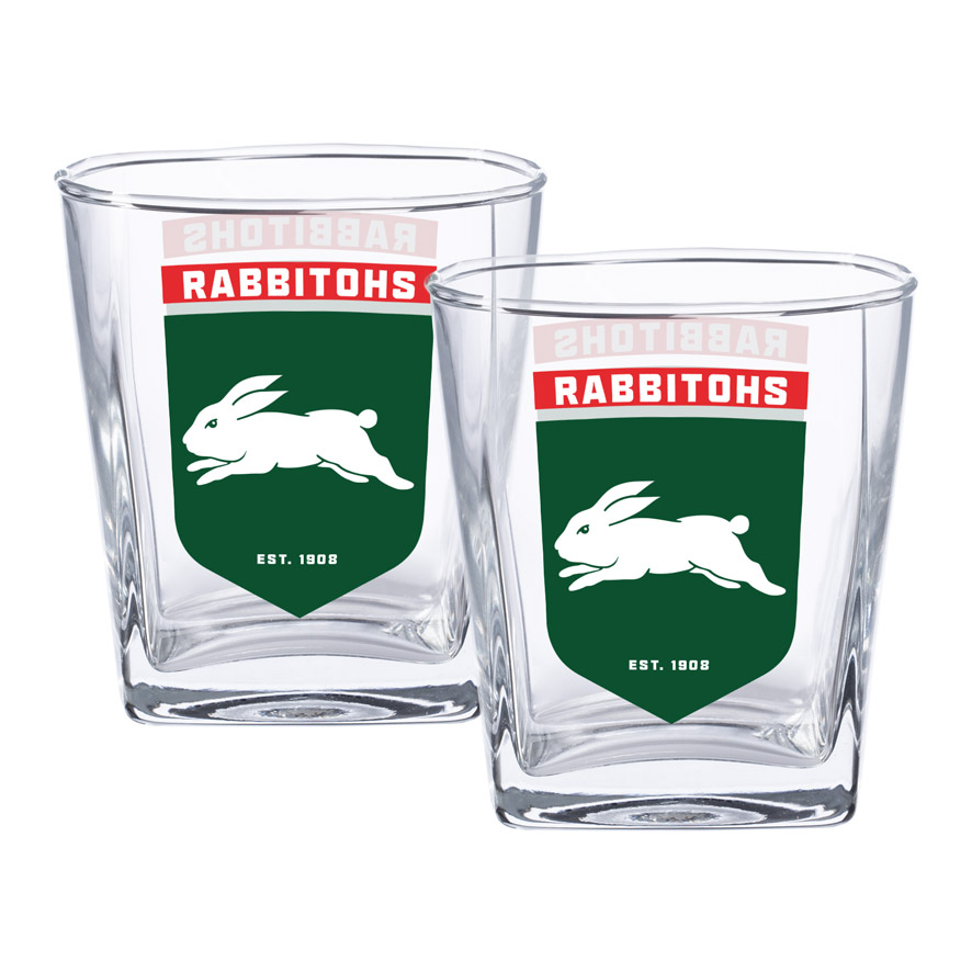 NRL South Sydney Rabbitohs Spirit Glasses 2pk