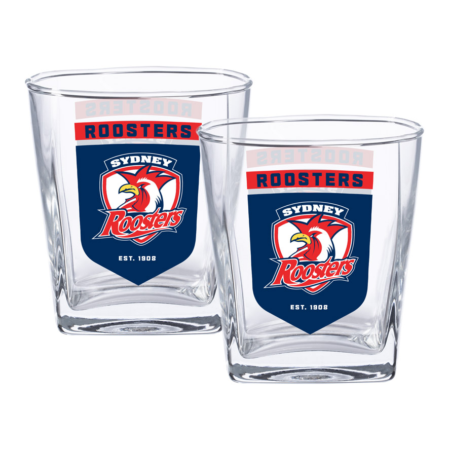 NRL Sydney Roosters Spirit Glasses 2pk