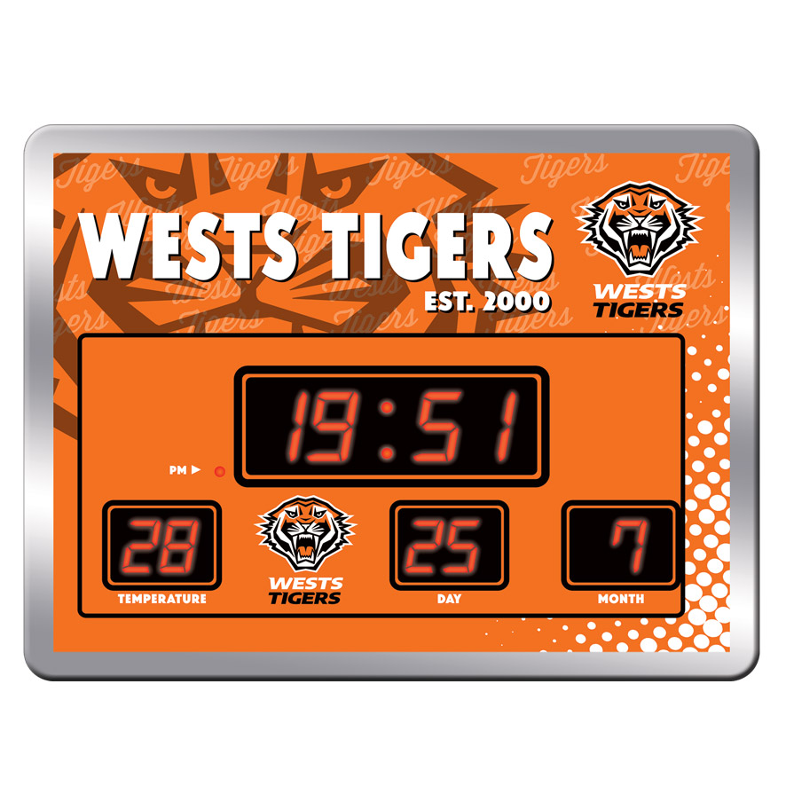 NRL West Tigers LED Scoreboard Clock