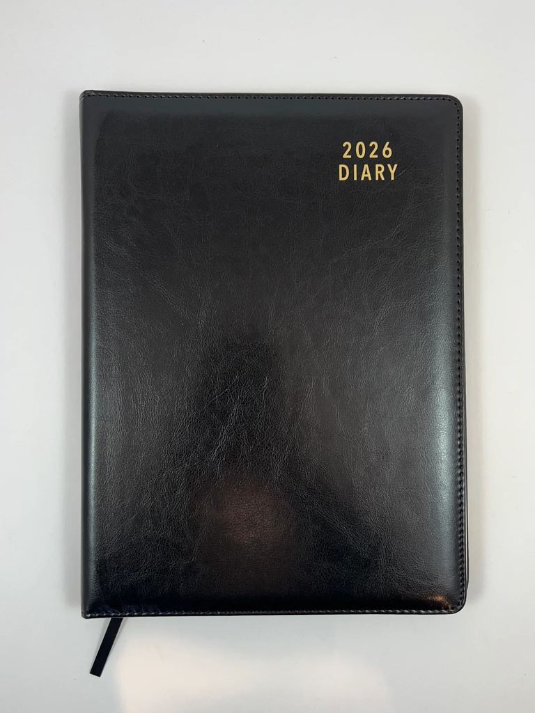 2026 Diary A4 Week-To-View (WTV) Spiral Black - Ozcorp