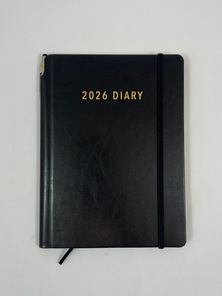 2026 Diary A5 Week-To-View (WTV) With Pen Black - Ozcorp
