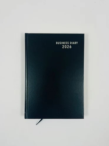 2026 Diary A5 Day-To-Page (DTP) Business Basic Black - Ozcorp