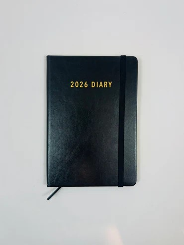2026 Diary A5 Week-To-View (WTV) Black – Ozcorp
