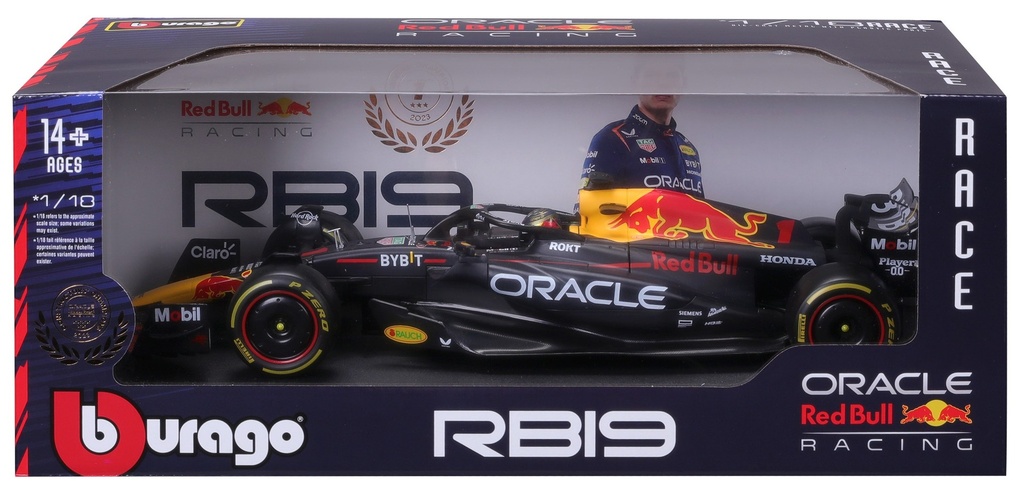 Bburago F1 1:18 Red Bull RB-19 - Max Verstappen 2023 Champion Die-cast Model (#43618003V)