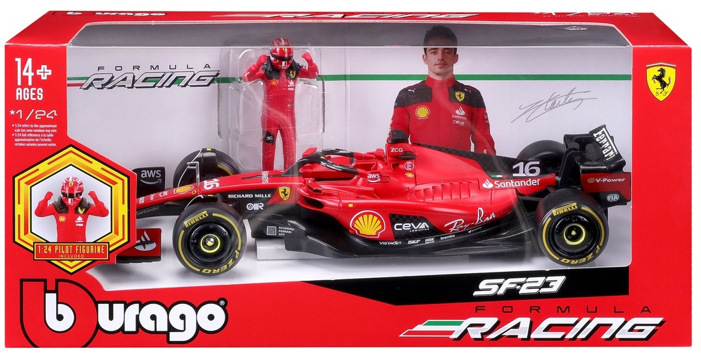 Bburago F1 1:24 Ferrari SF23 - Charles Leclerc #16 2023 Die-cast Model WB (#43626809)