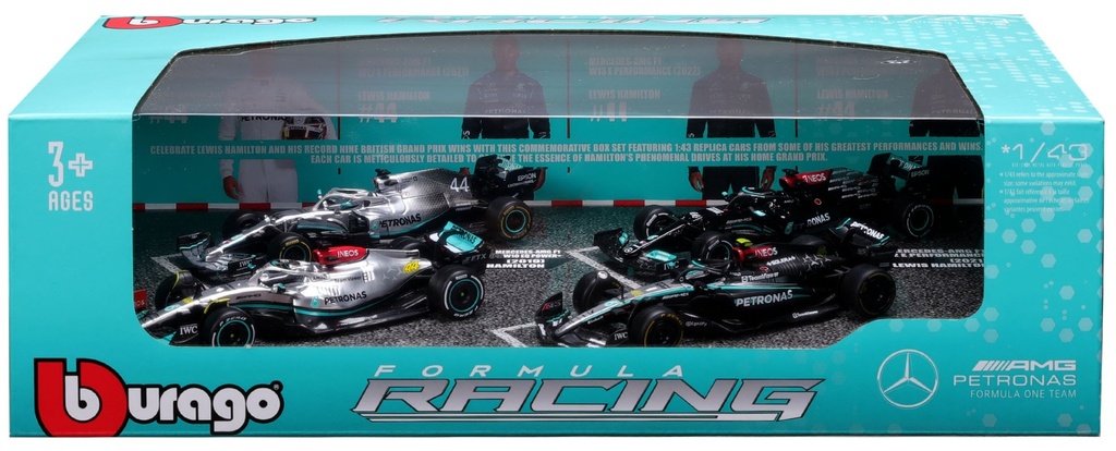 Bburago F1 1:43 Mercedes-AMG Lewis Hamilton 4-Car Die-cast Gift Set (#44) (#43638093)