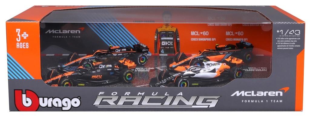 Bburago F1 Gift Set 1:43 McLaren #4 Norris - 4 Pce Gift Pack