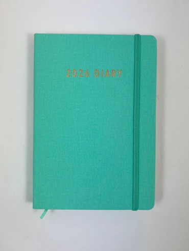 2026 Diary A5 Day-To-A-Page (DTP) Turquoise - Ozcorp