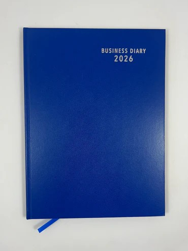 2026 Diary A4 Week-To-A-View (WTV) Business Basic Royal Blue - Ozcorp  
