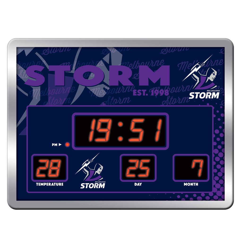NRL Melbourne Storm LED Scoreboard Clock 