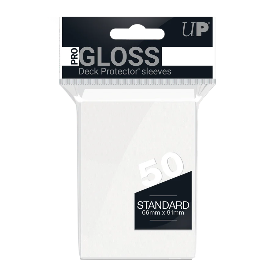 Ultra Pro - ProGloss Standard Deck Protector Sleeves White 50pk