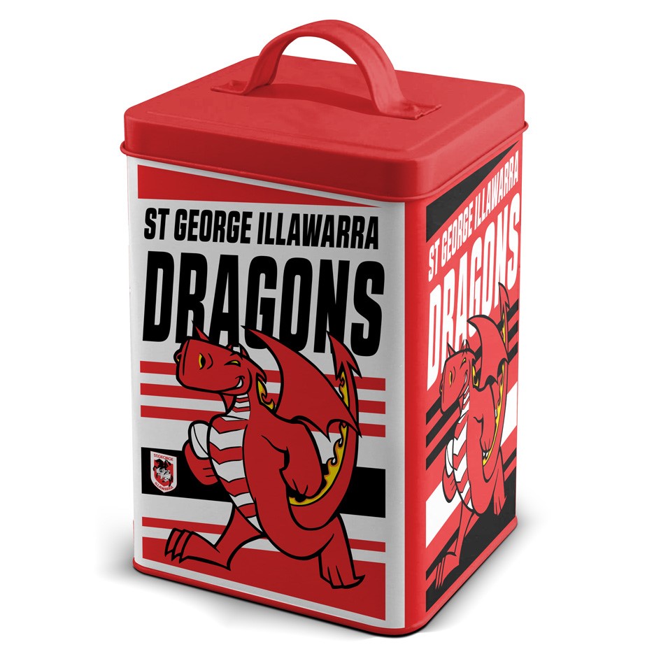 NRL St. George Illawarra Dragons Retro Mascot Cookie Tin