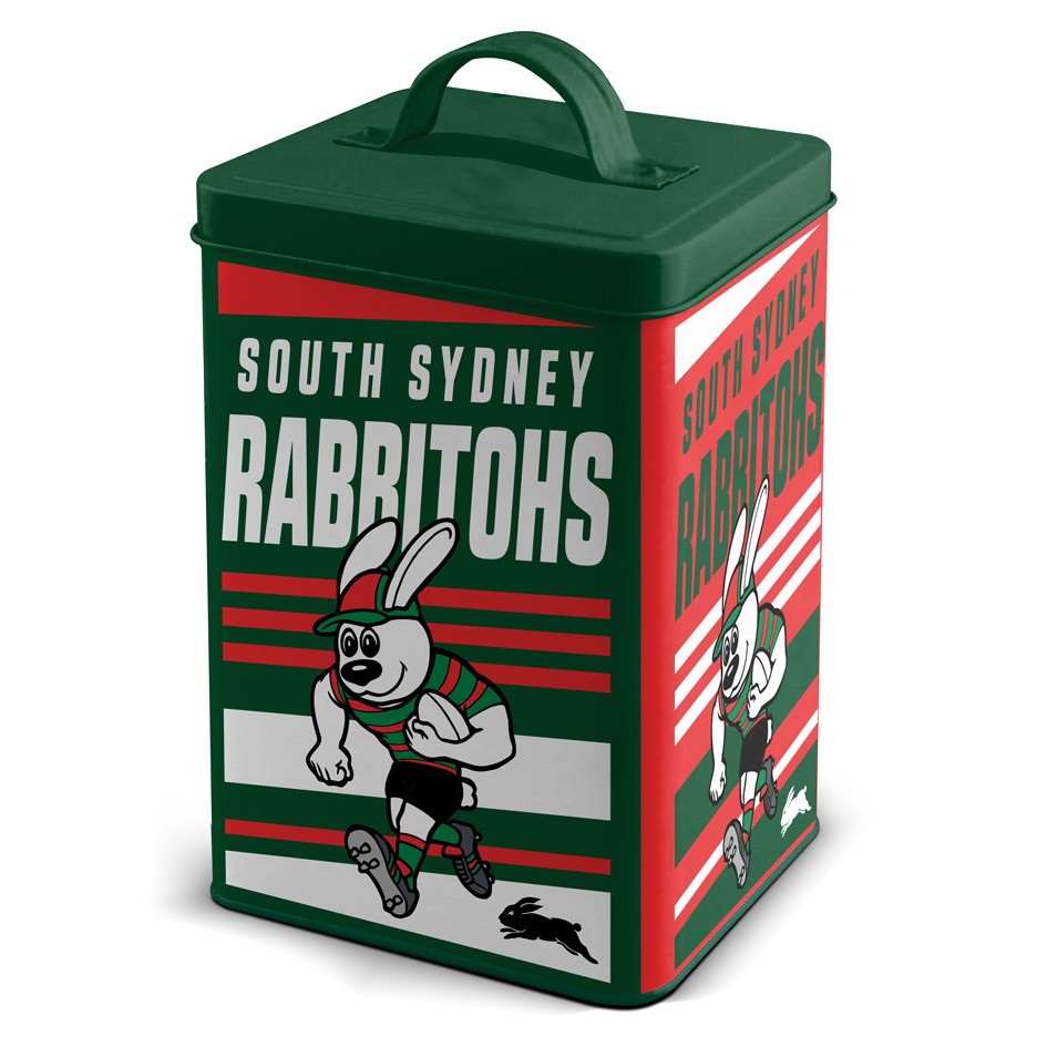 NRL South Sydney Rabbitohs Retro Mascot Cookie Tin