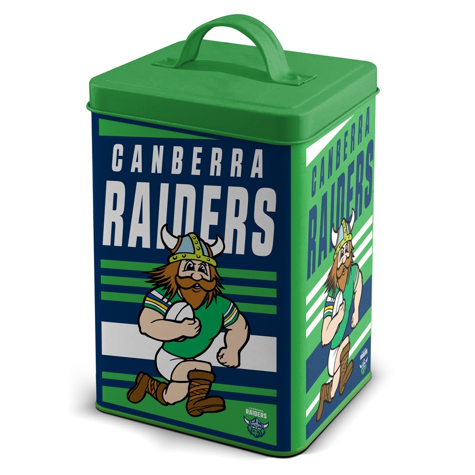 NRL Canberra Raiders Retro Mascot Cookie Tin