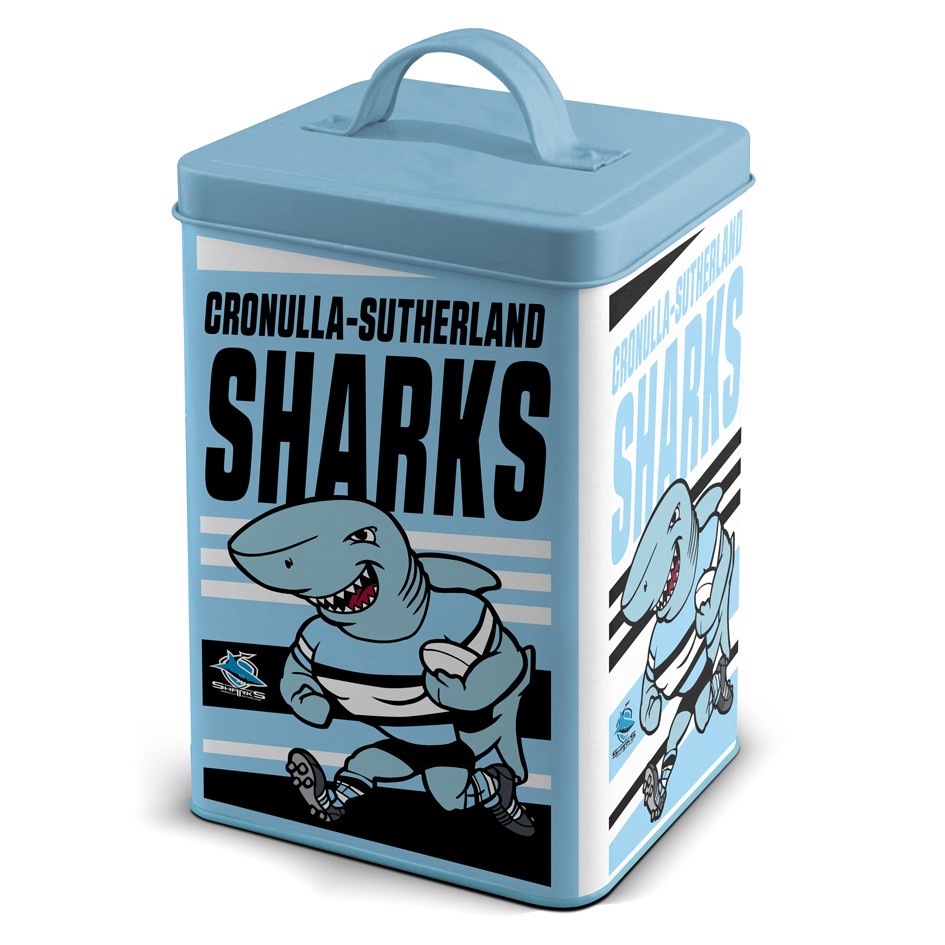 NRL Cronulla-Sutherland Sharks Retro Mascot Cookie Tin