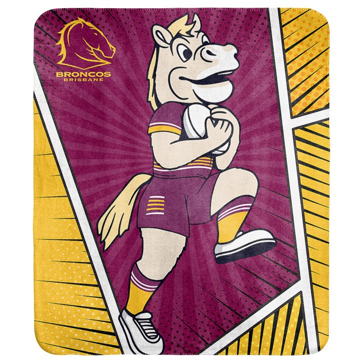 NRL Brisbane Broncos Coral Fleece Throw