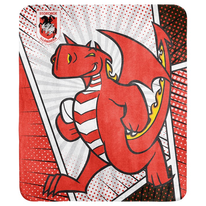 NRL St. George Illawarra Dragons Coral Fleece Throw
