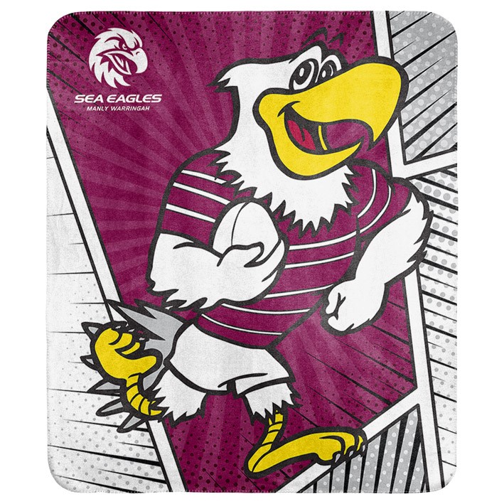 NRL Manly Warringah Sea Eagles Coral Fleece Throw