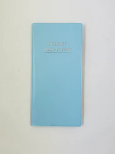 2026/2027 Purse Diary Month-To-View (MTV) Softcover Pale Blue - Ozcorp
