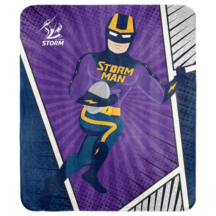 NRL Melbourne Storm Coral Fleece Throw