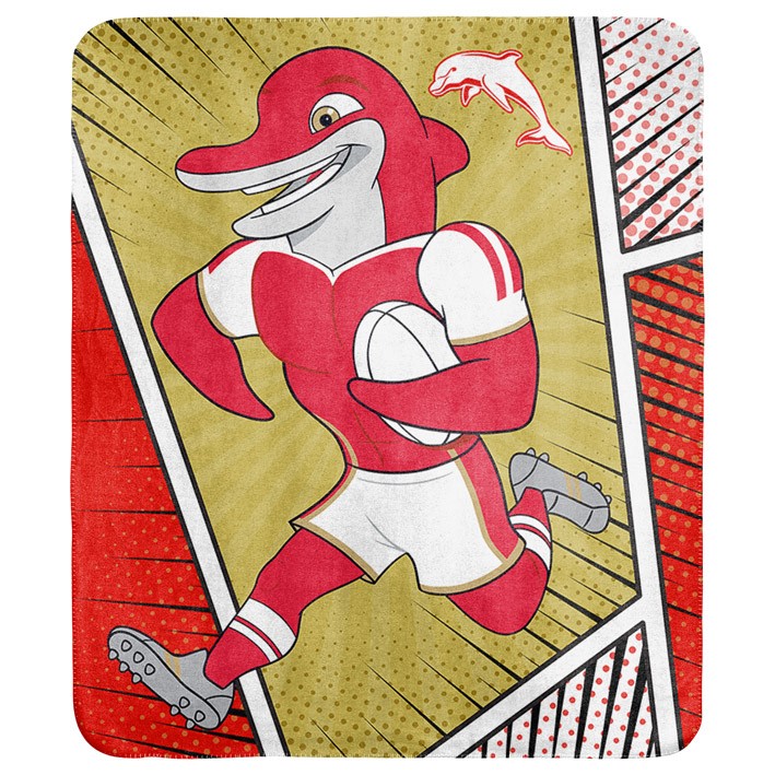 NRL Dolphins Coral Fleece Throw