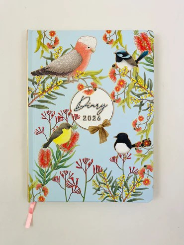 2026 Diary A5 Week-To-View (WTV) Case Tiny Birds - Ozcorp